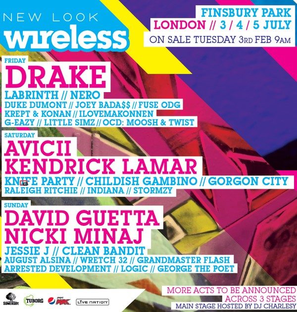Wireless sales festival tickets